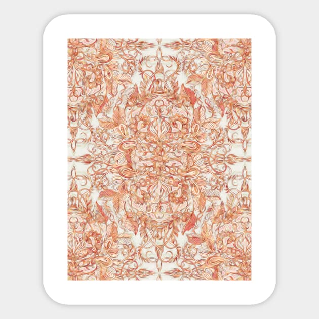 Autumn Peach Art Nouveau Pattern Sticker by micklyn